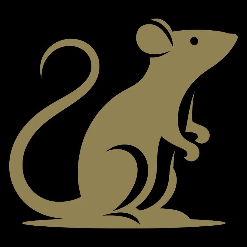 Minimalist Rat Mouse Silhouette