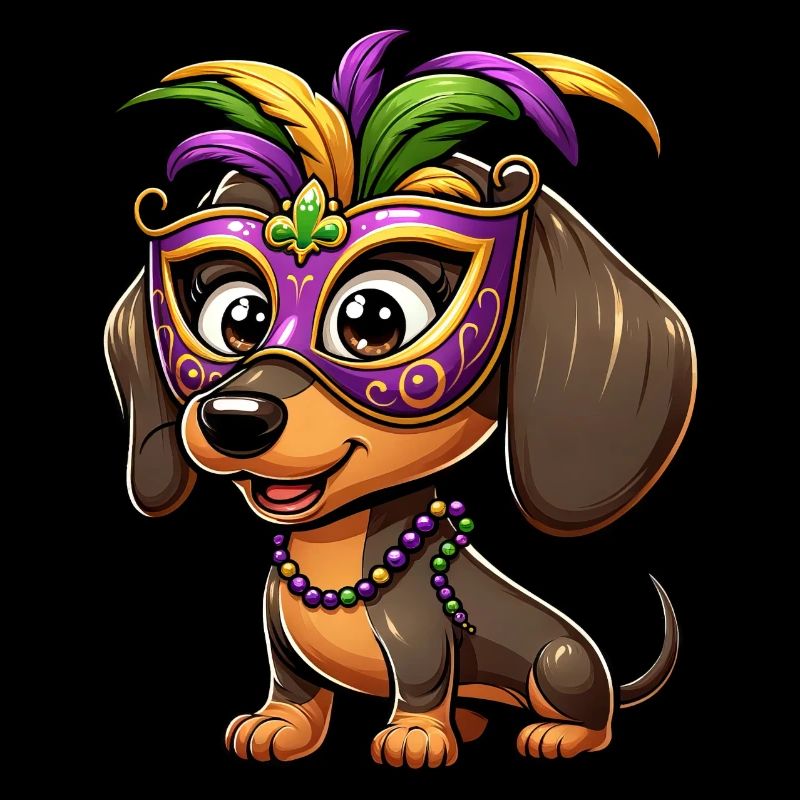 Mardi Gras Teckel, Chien Coloré
