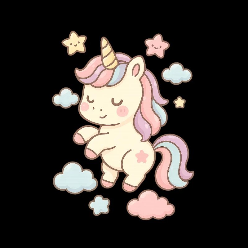 Schöne Einhorn-Illustration mit Pastellmuster