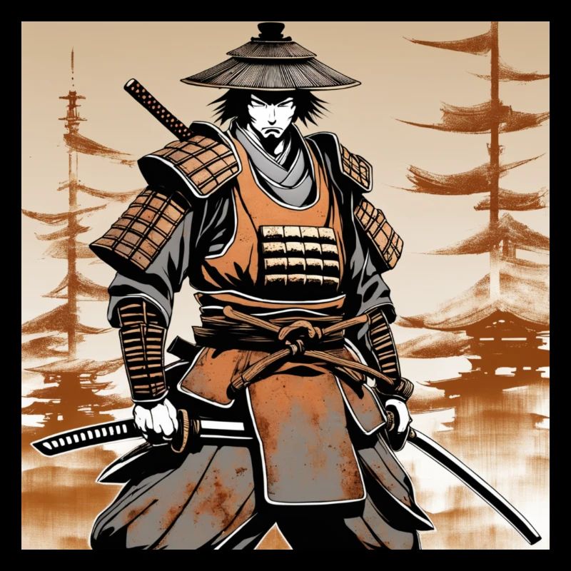 Samurai im Ocker-Rüstungsstil