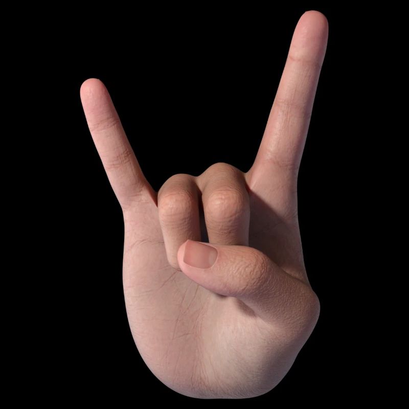 Signe des cornes (face)