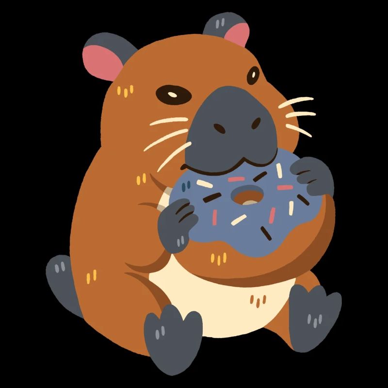 Capybara mit Donut