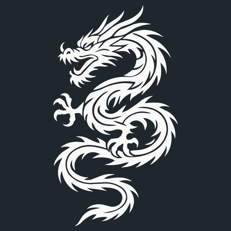 Tribal Dragon Silhouette