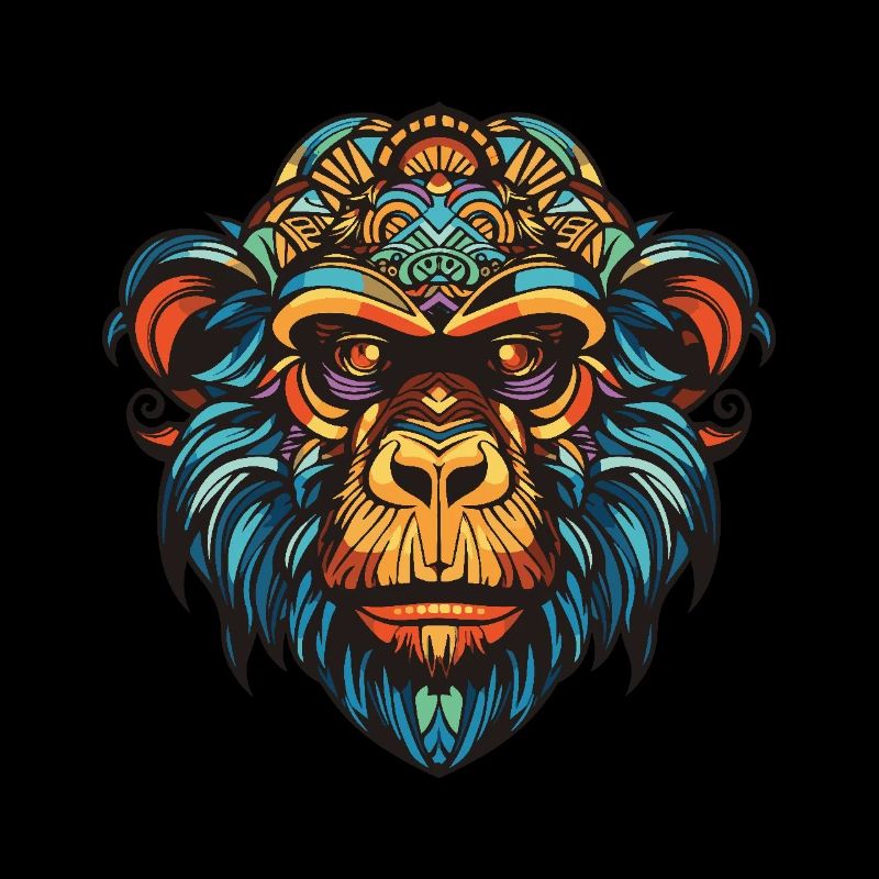 Monkey Portrait Head