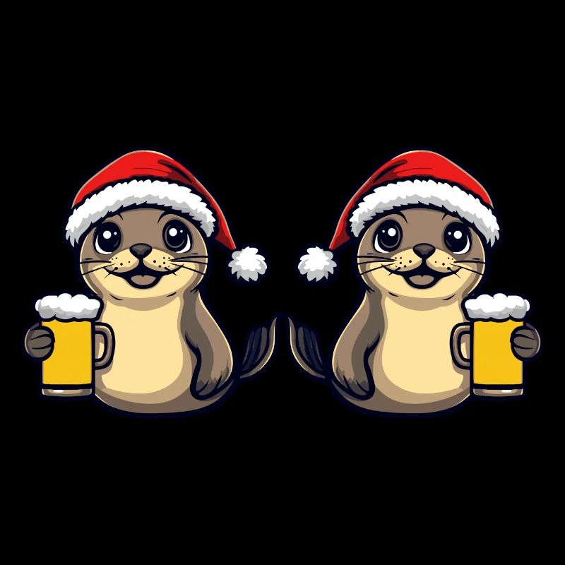 Robbe Tier Weihnachten Bier Team