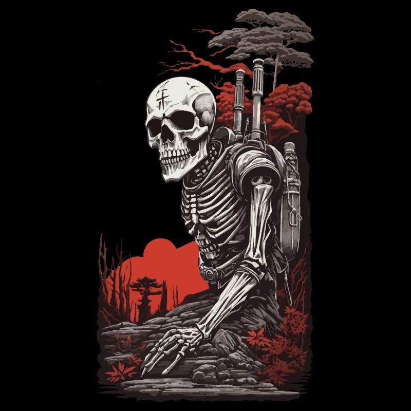 Okkulte Steampunk Apokalypse Gothic Skelet Design