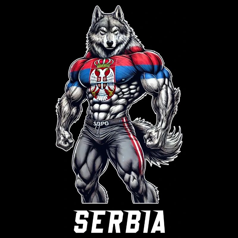 Serbien Wolf Bodybuilding Design