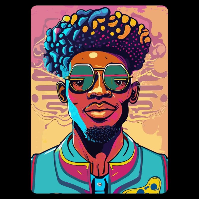 Cool Afro Man avec des lunettes