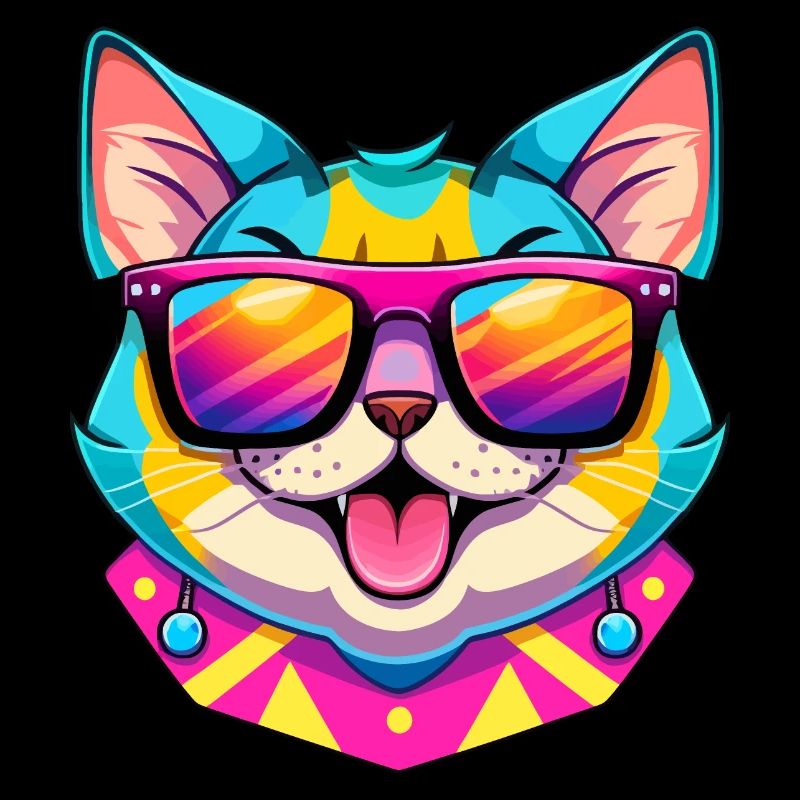 Chat cool avec des lunettes de soleil