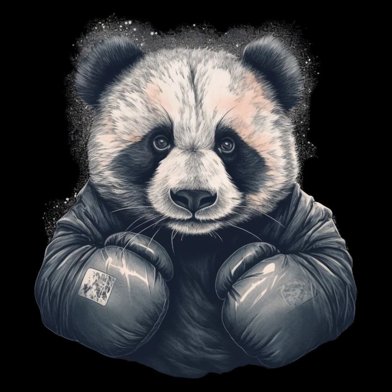 Panda Bär mit Boxhandschuhen Boxer Tiere Fighter
