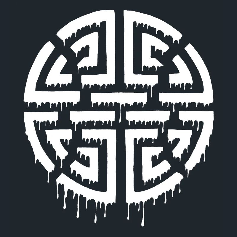 Graffiti eines roten Labyrinths