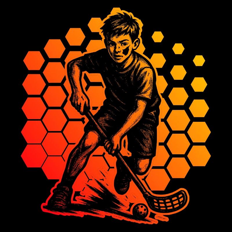 Modernes Floorball Artwork