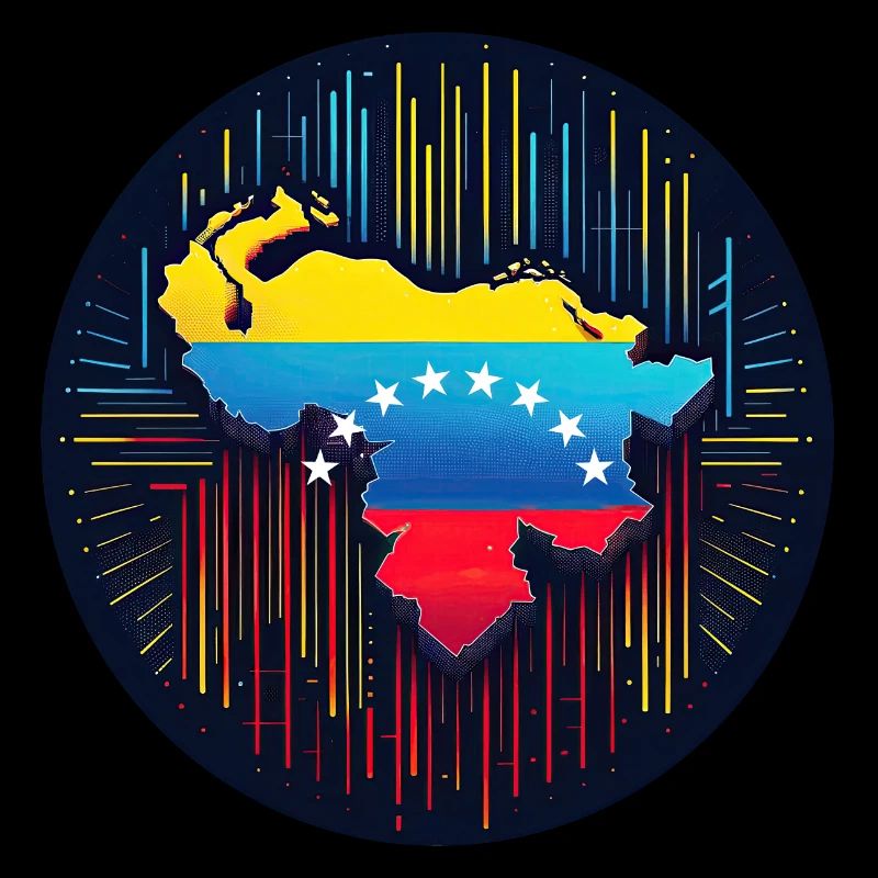Neon Venezuela Map