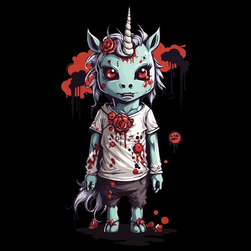 Zombie Einhorn Halloween Horror Design