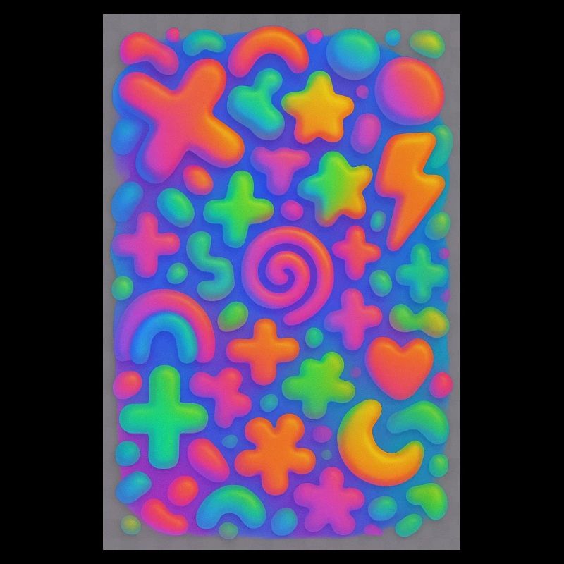 Neon Overload – Überlappende 3D Pop-Art Explosion