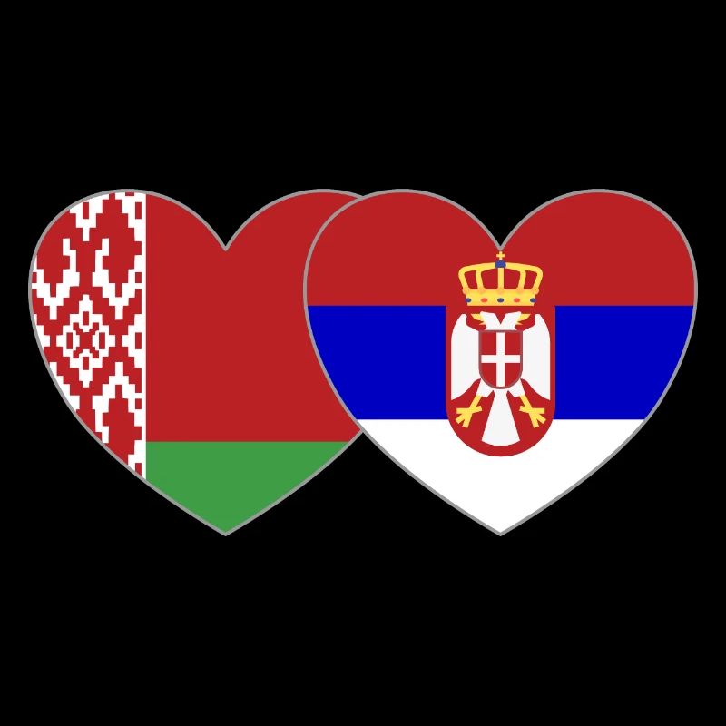 Biélorussie Serbie Drapeau Cœur