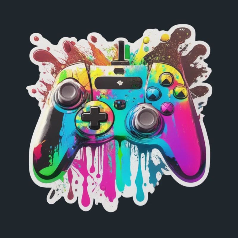 Gaming Controller Rainbow Splash
