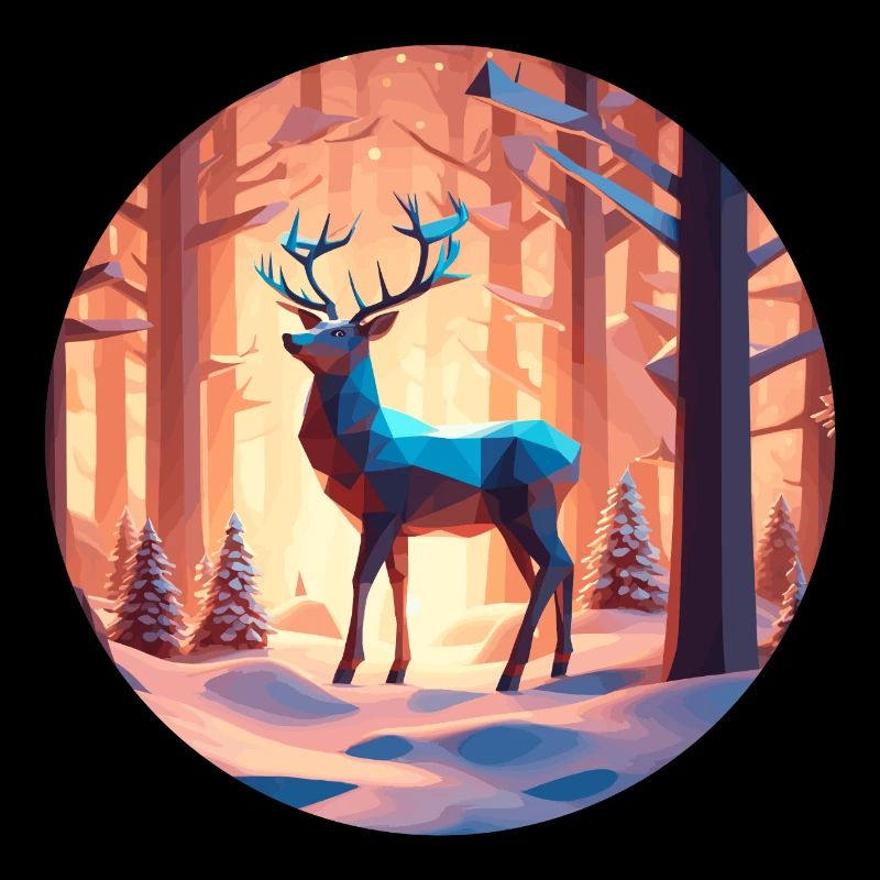 Reindeer Low Poly Christmas