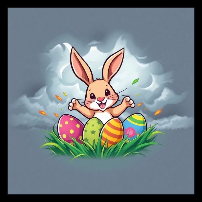 Fluffy Bunny & Happy Easter