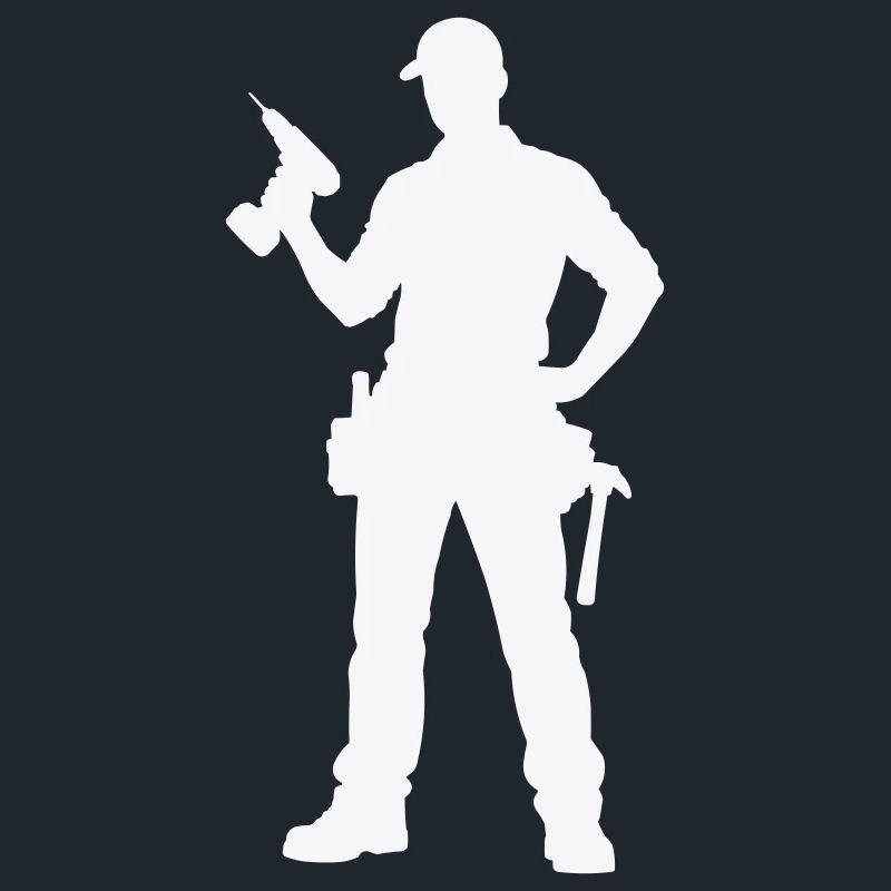 Handwerker Silhouette mit Werkzeug