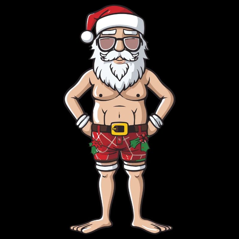 Weihnachtsmann Santa Urlaub Lustig