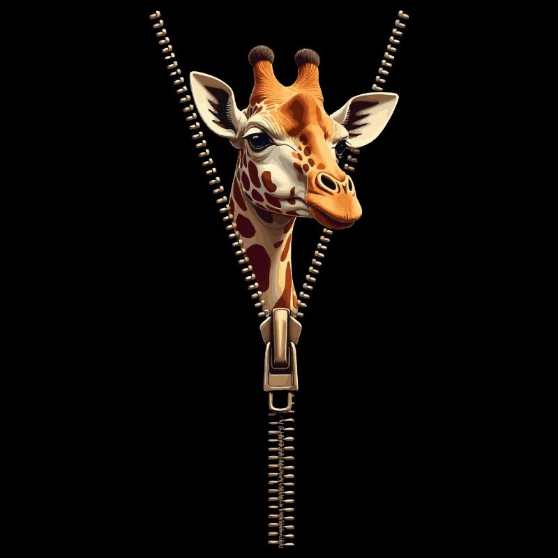 Girafe Stylisée avec Fermeture Zip