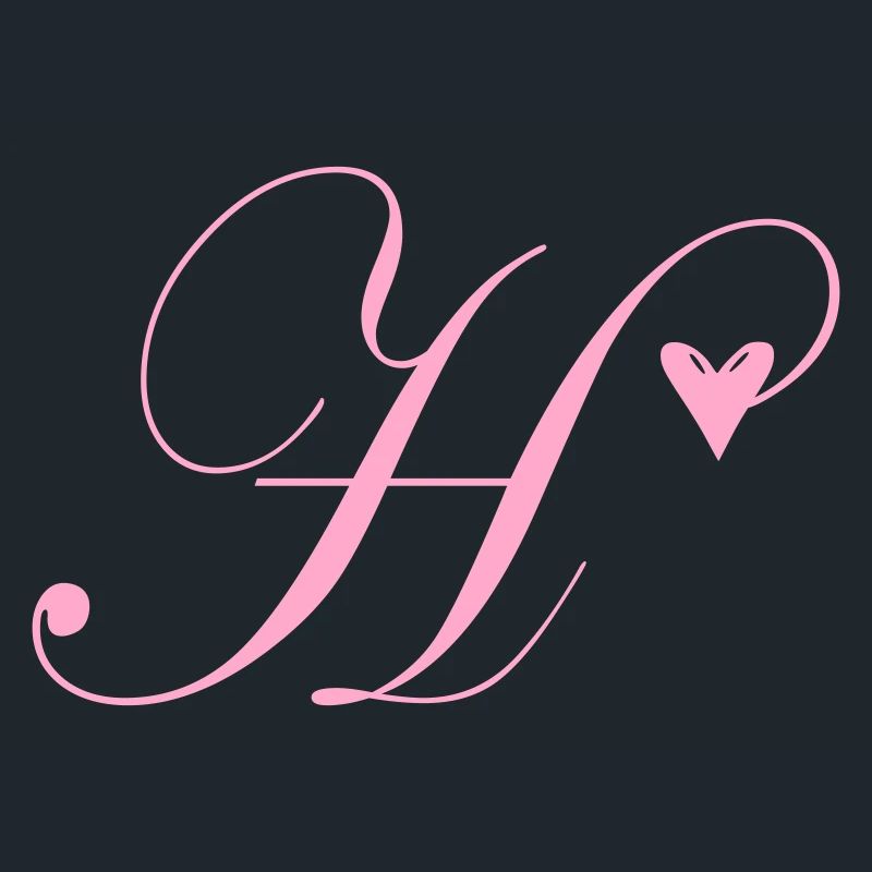 Monogram H Heart Vine