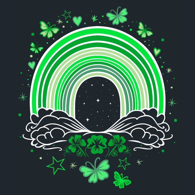 St Patricks Day Regenbogen mit Schmetterlingen