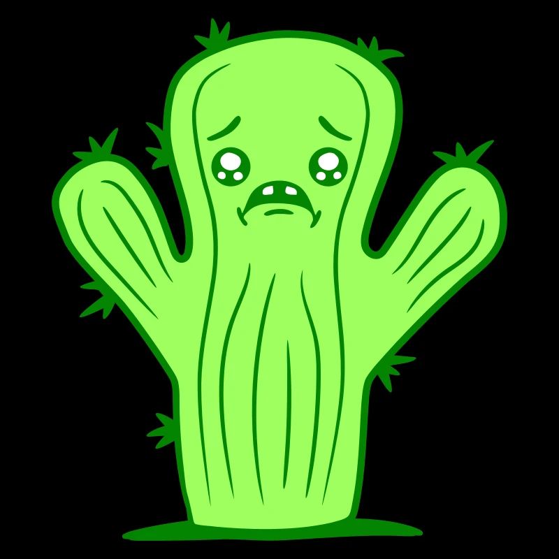 Cactus Face Sad Crying Unhappy Lonely