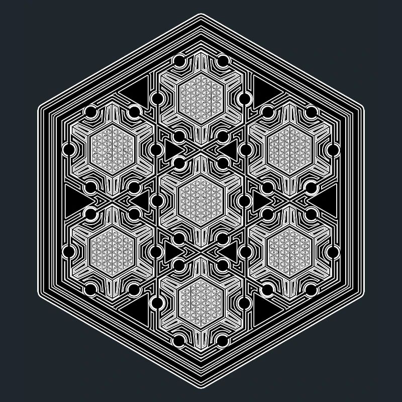Psytrance Goa Techno Rave Geometry Hexagon Pattern