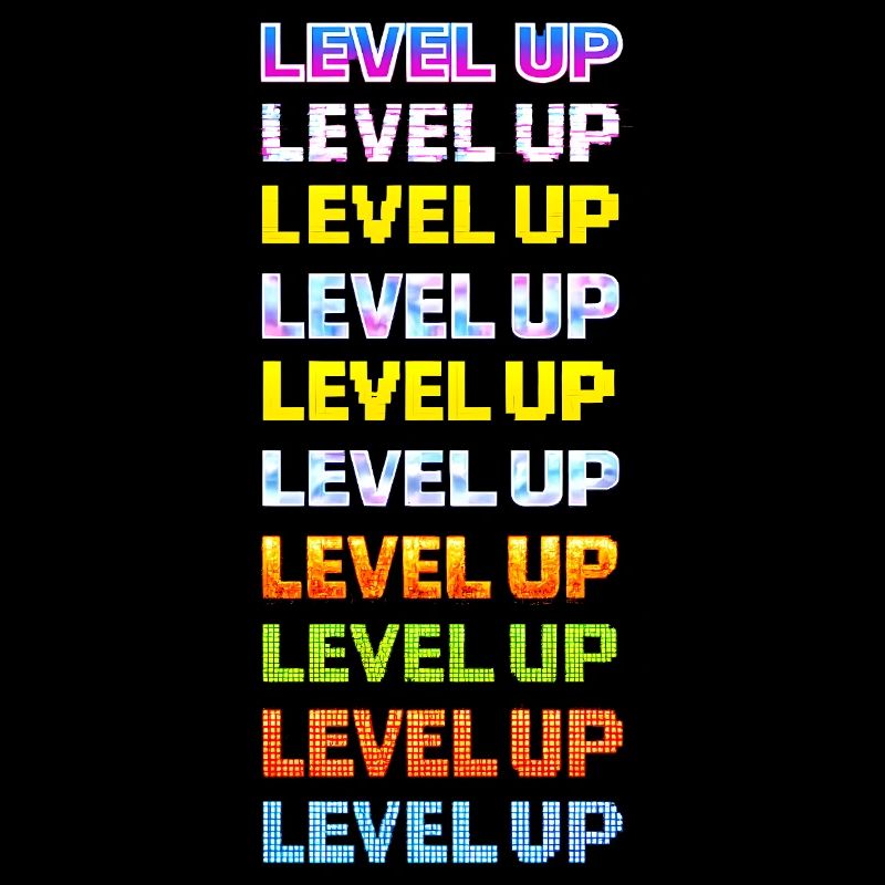 Typographie néon Level Up