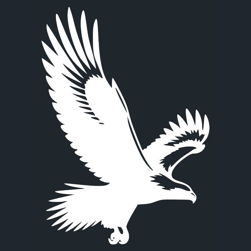 White-tailed eagle with huge wings tattoo style bird