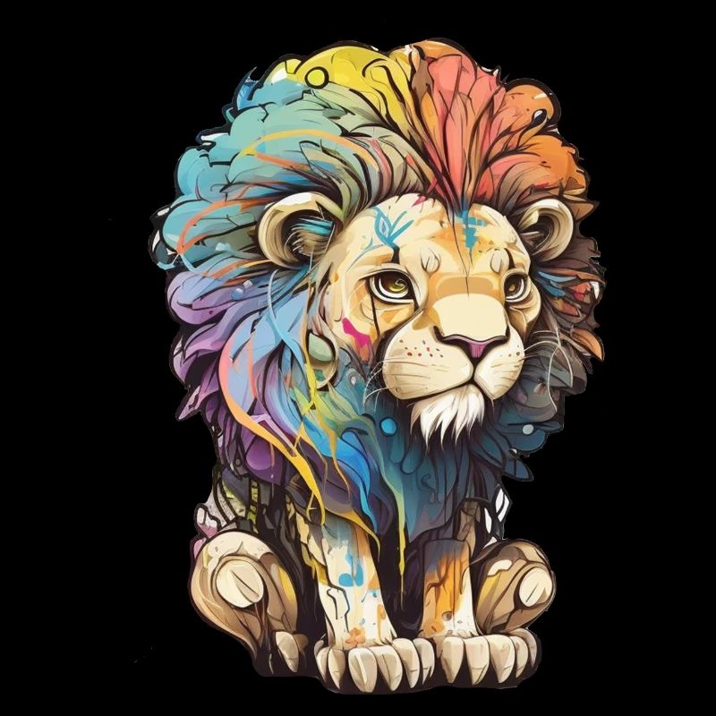 Dessin abstrait du lion