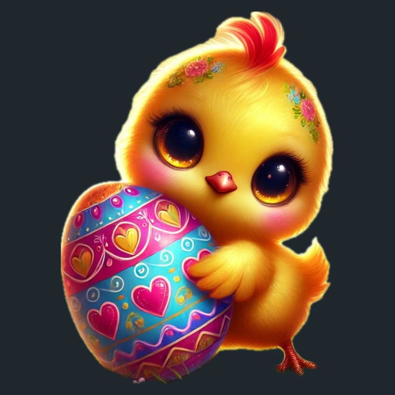 Easter chicks with egg