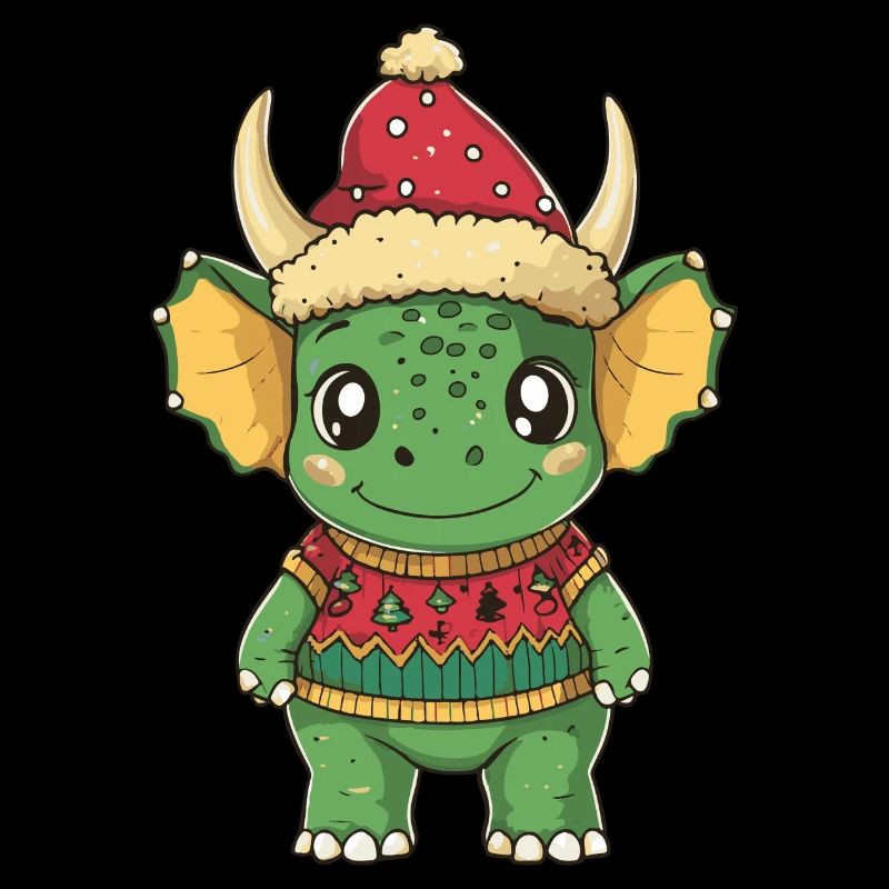 Dinosaur triceratops Christmas Comic
