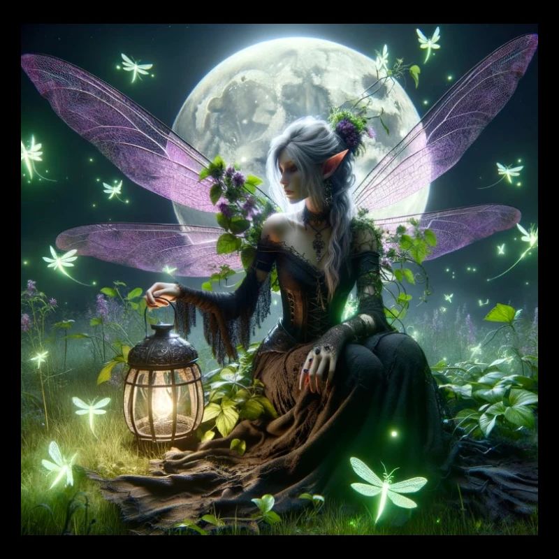 Gothic Elfe mit Laterne