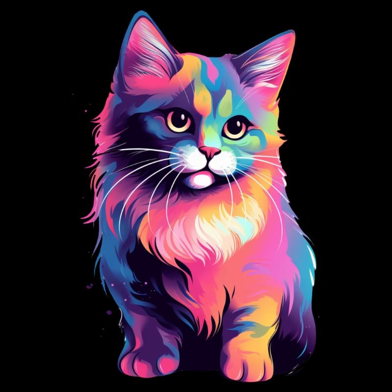 Chat coloré espiègle