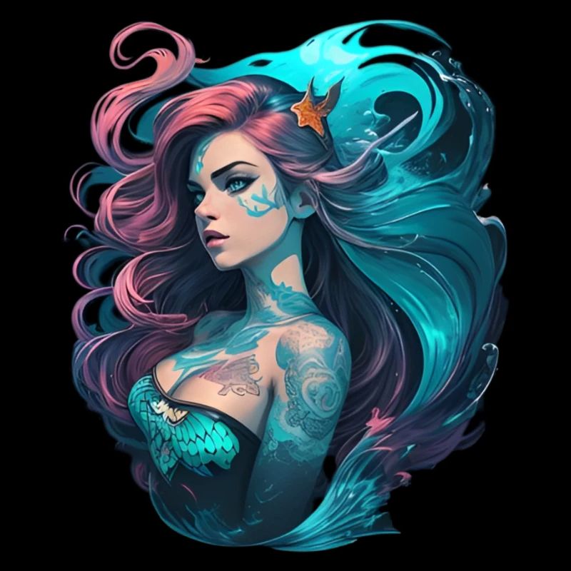 Sirène avec tatouage