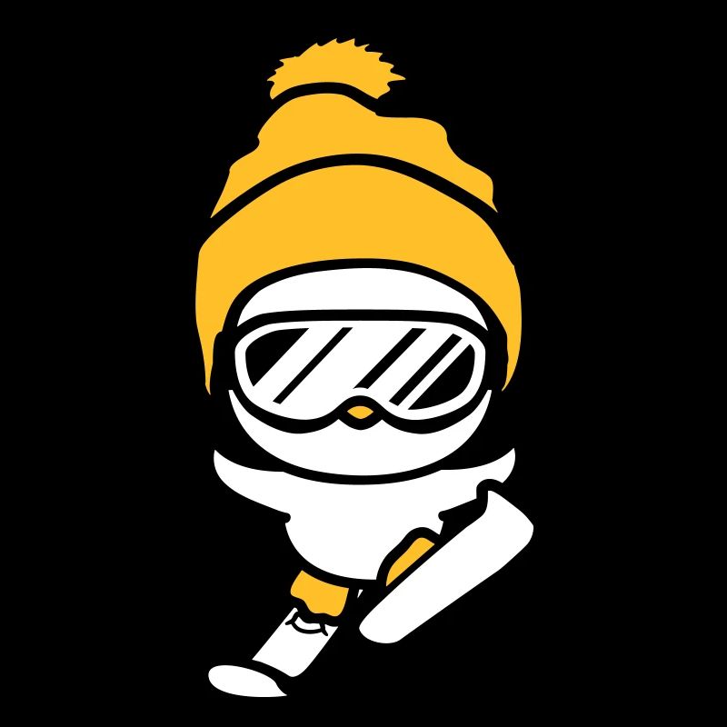 ski chick winter bird fun small sweet n