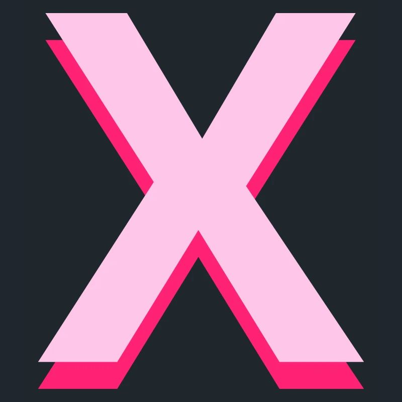 Pop und moderner rosa Buchstabe X