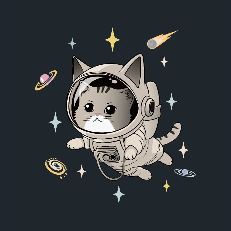 Chat astronaute dans l’espace