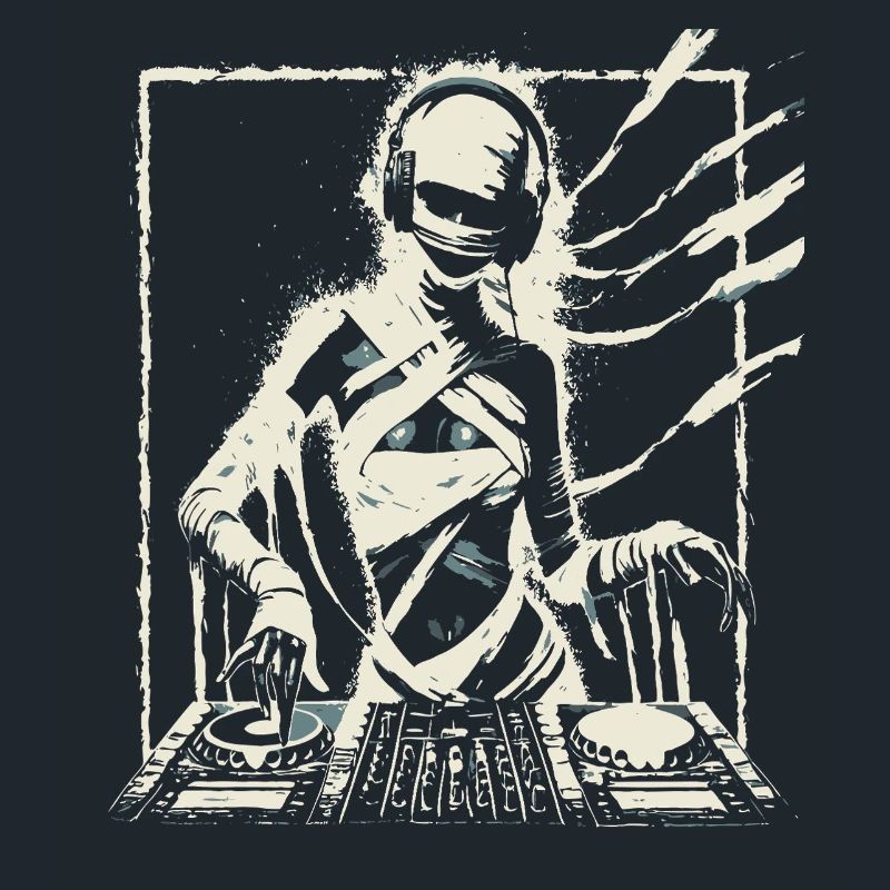 Futuristic DJ with Glitch Effects.