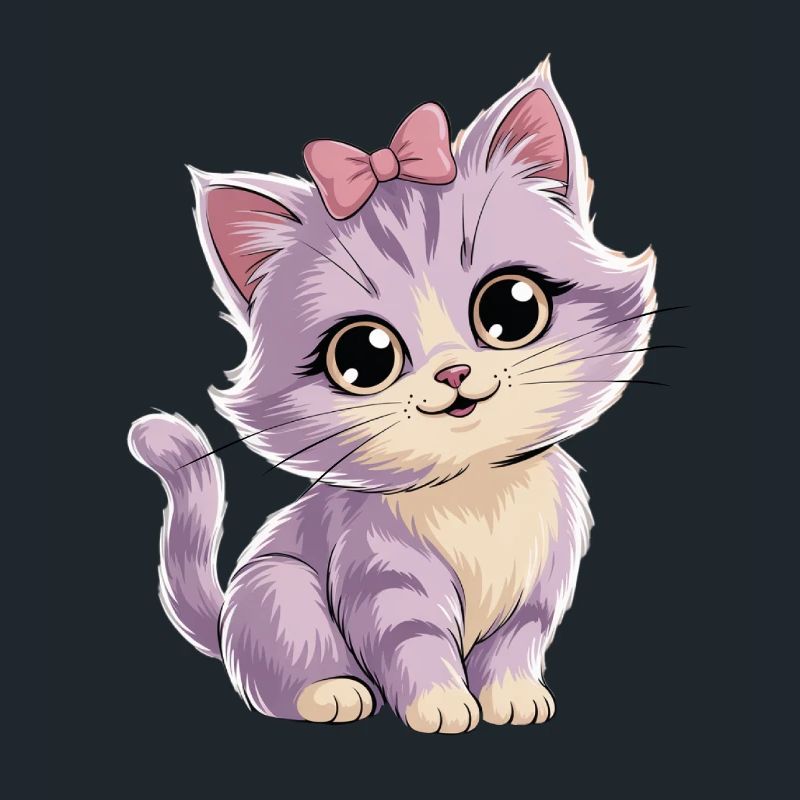Kitten with bow - customizable