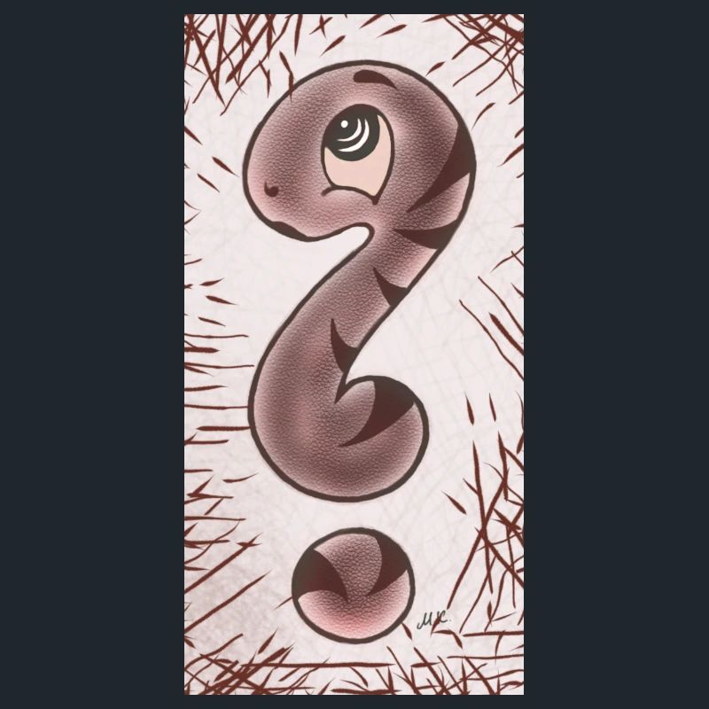 Question mark snake brown narrow