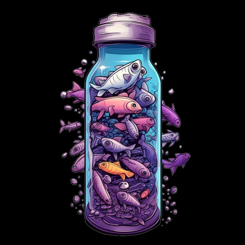 Fische Flasche Zeichnung