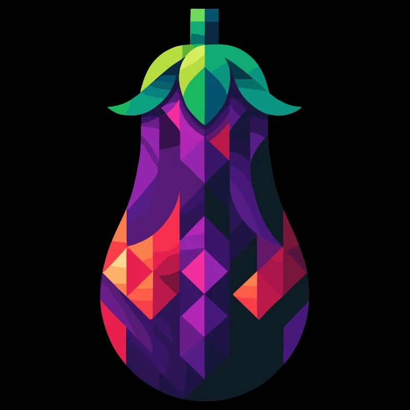 Abstract Geometric Eggplant - Color Design