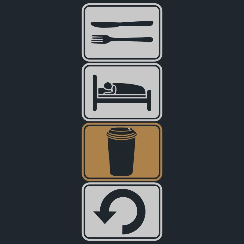 café manger dormir répéter