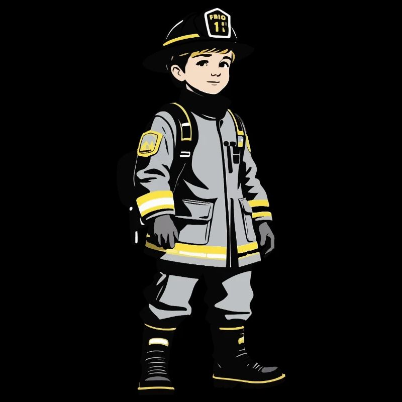 Garçon pompier - Conception de travail mignon