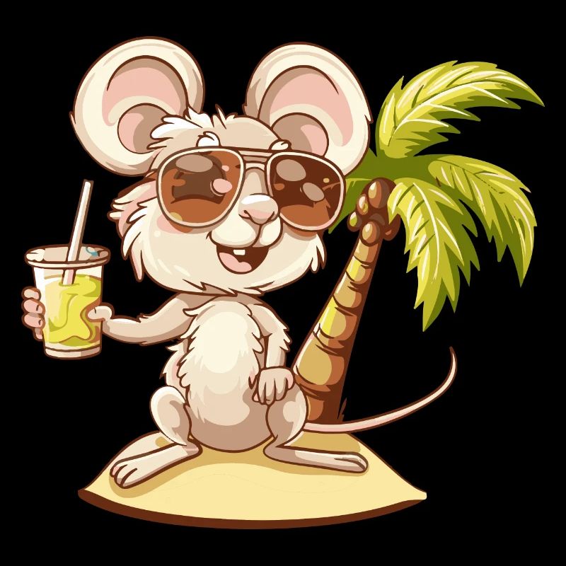 Maus Sommer Strand Comic