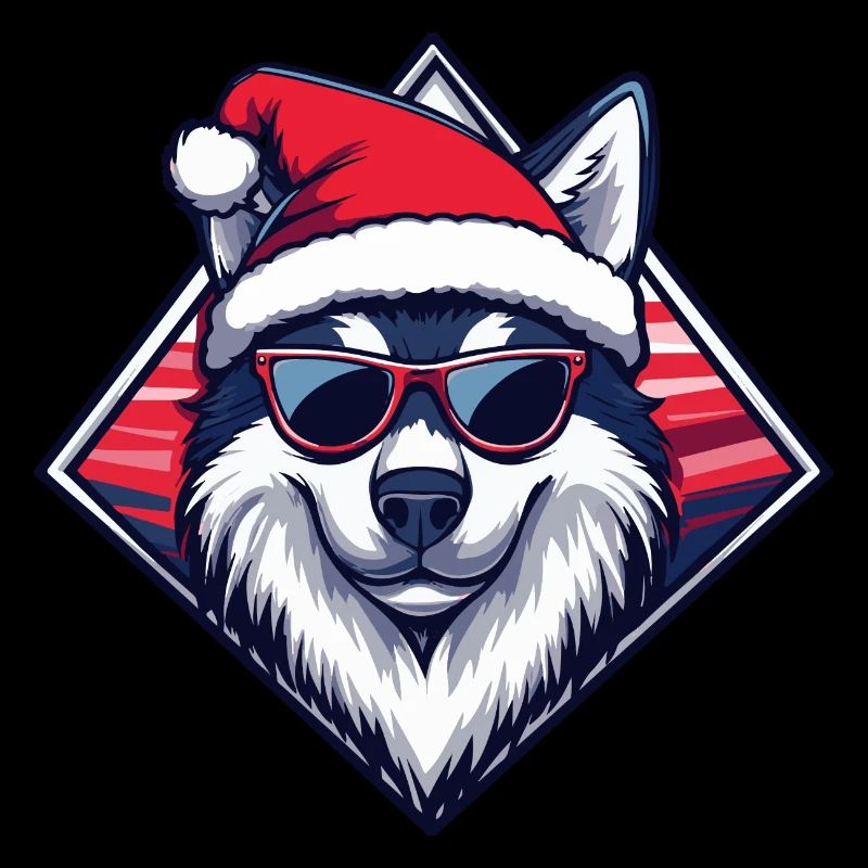 Husky Dog Christmas Cool